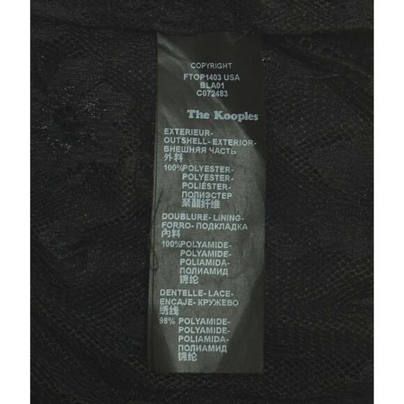 THE KOOPLES Sheer Lace Top Corset Ribbon Blouse Peplum Black Dark Romance Sexy - Picture 12 of 13